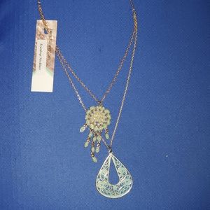 🤩BOGOFREE🤩 2 tier turquoise-tone necklace